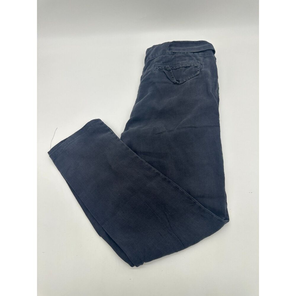 Osklen Linen Pants for Women Unique Closure US 38 Button Up  Buckle Accent Black